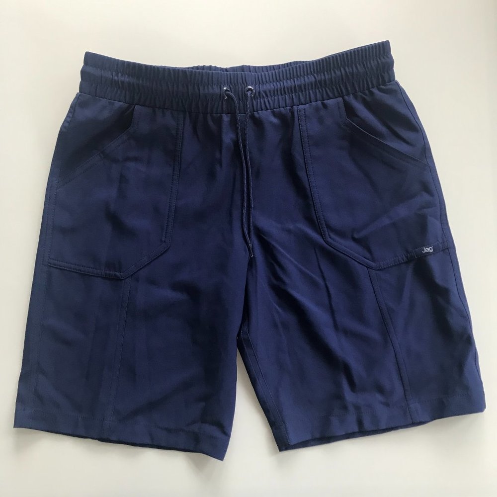 Jag elastic waist navy long board shorts swim